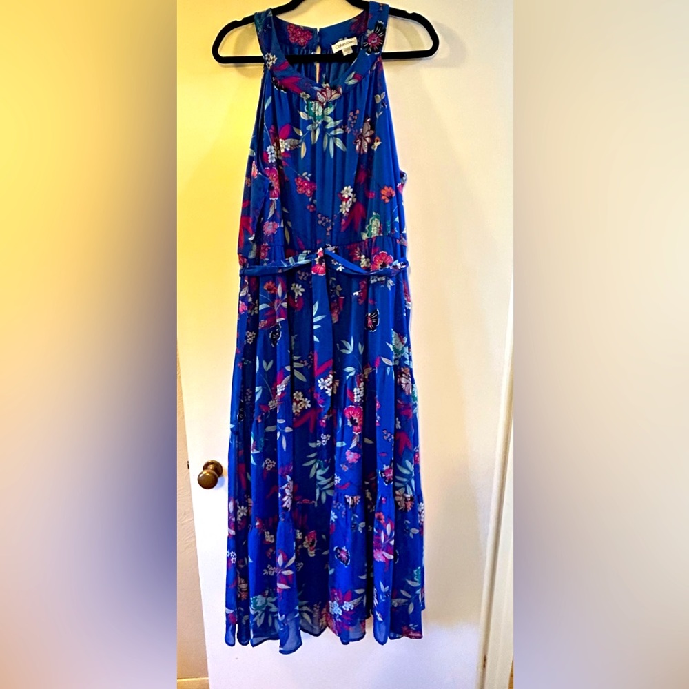 Calvin Klein Blue Floral Maxi Dress